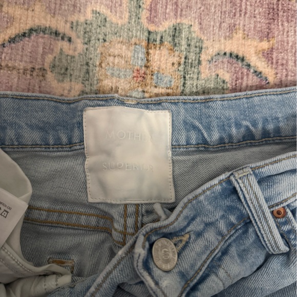 MOTHER Light Blue Straight Leg Jeans - Picture 2 of 5